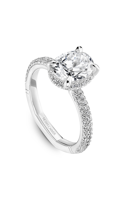 18K White Gold Atelier Halo Oval Engagement Ring