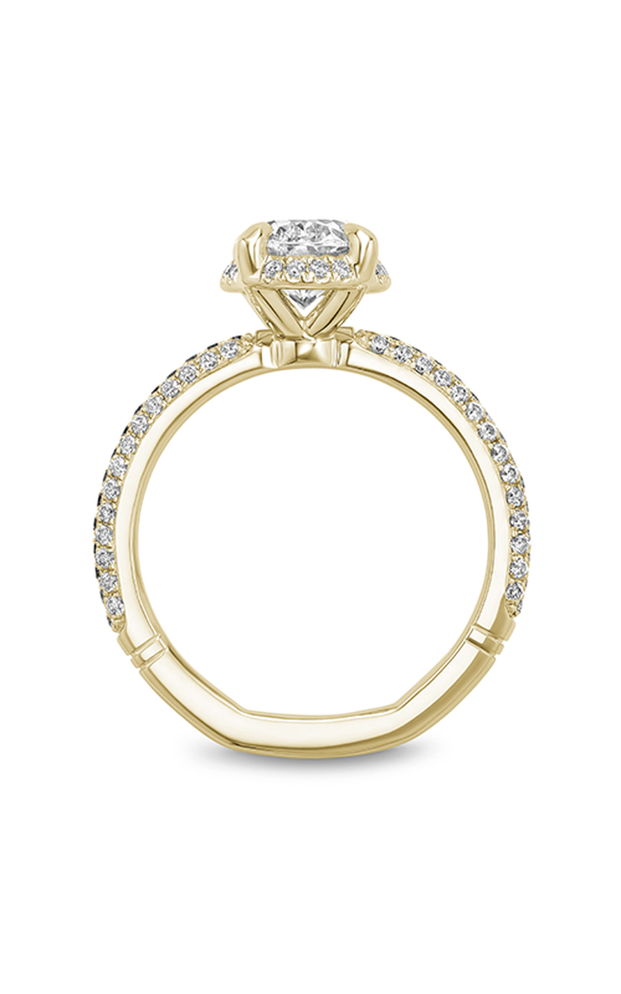 14K Yellow Gold Atelier Halo Oval Engagement Ring