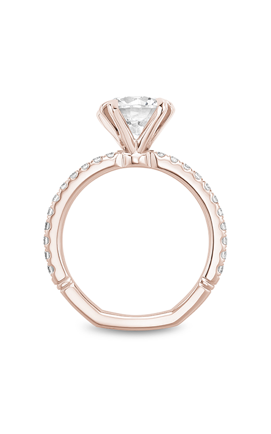 14K Rose Gold Atelier Sidestone Round Engagement Ring