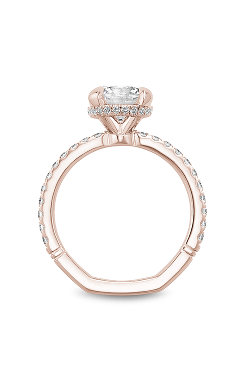 14K Rose Gold Atelier Sidestone Round Engagement Ring
