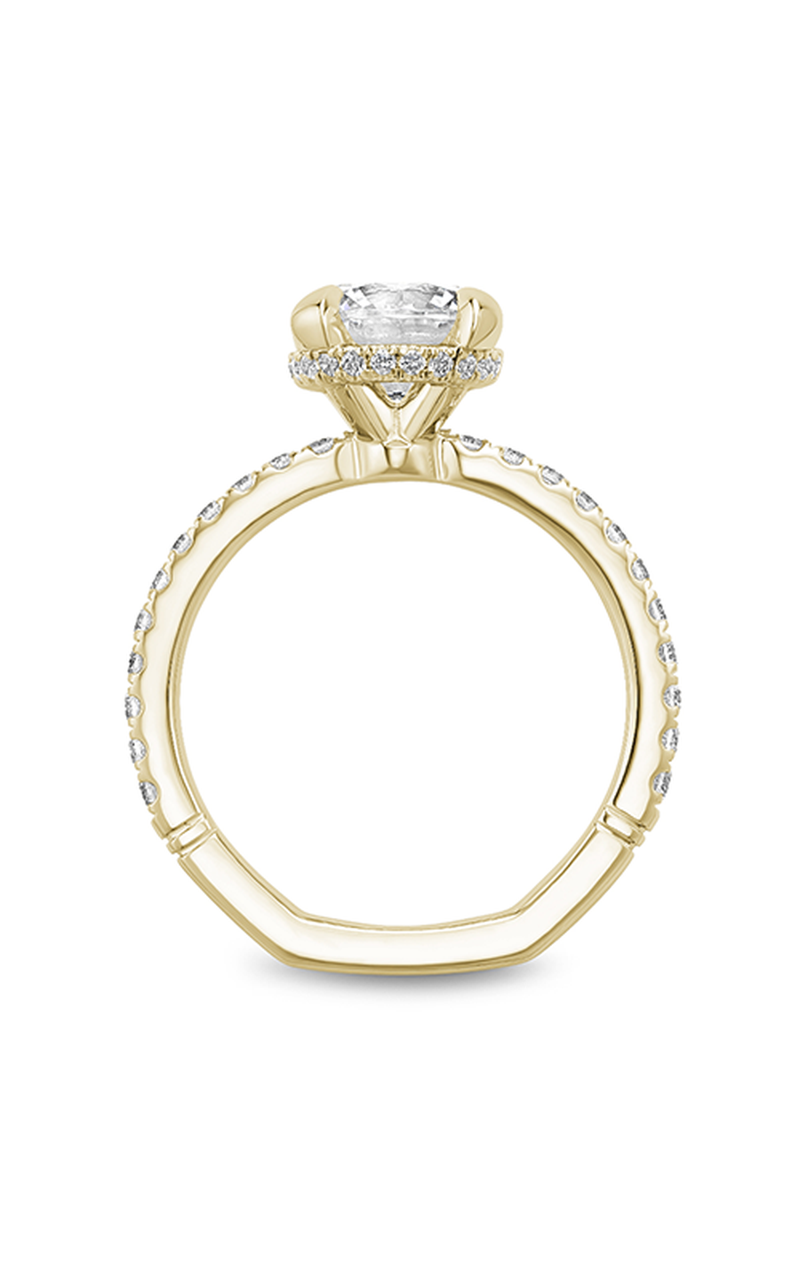 14K Yellow Gold Atelier Sidestone Round Engagement Ring
