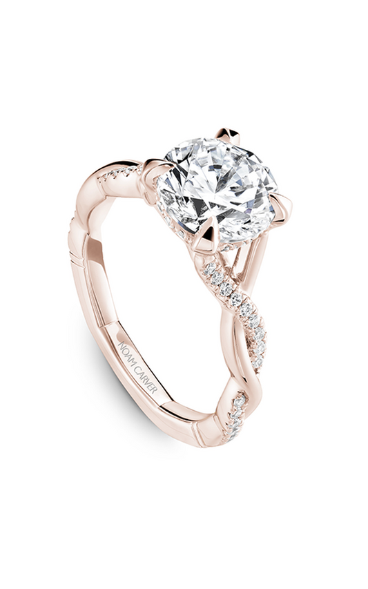 14K Rose Gold Atelier Sidestone Round Engagement Ring