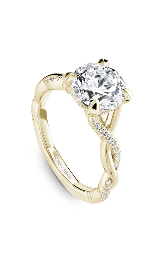 18K Yellow Gold Atelier Sidestone Round Engagement Ring