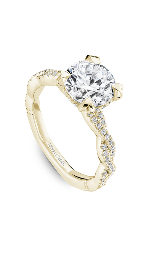 18K Yellow Gold Atelier Sidestone Round Engagement Ring