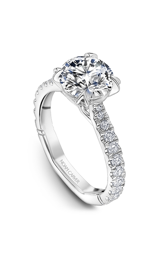 Platinum Atelier Sidestone Round Engagement Ring