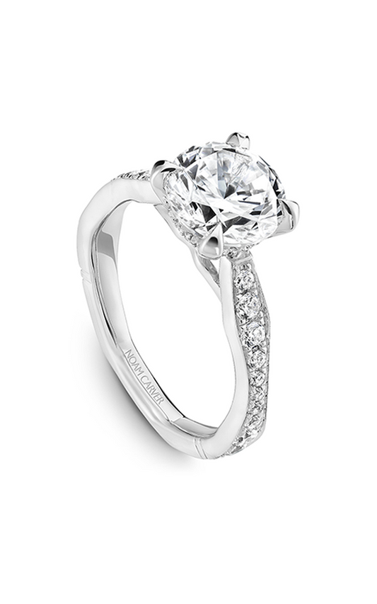 Platinum Atelier Sidestone Round Engagement Ring