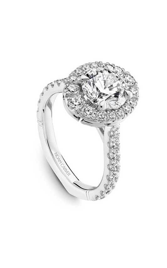 Platinum Atelier Halo Round Engagement Ring