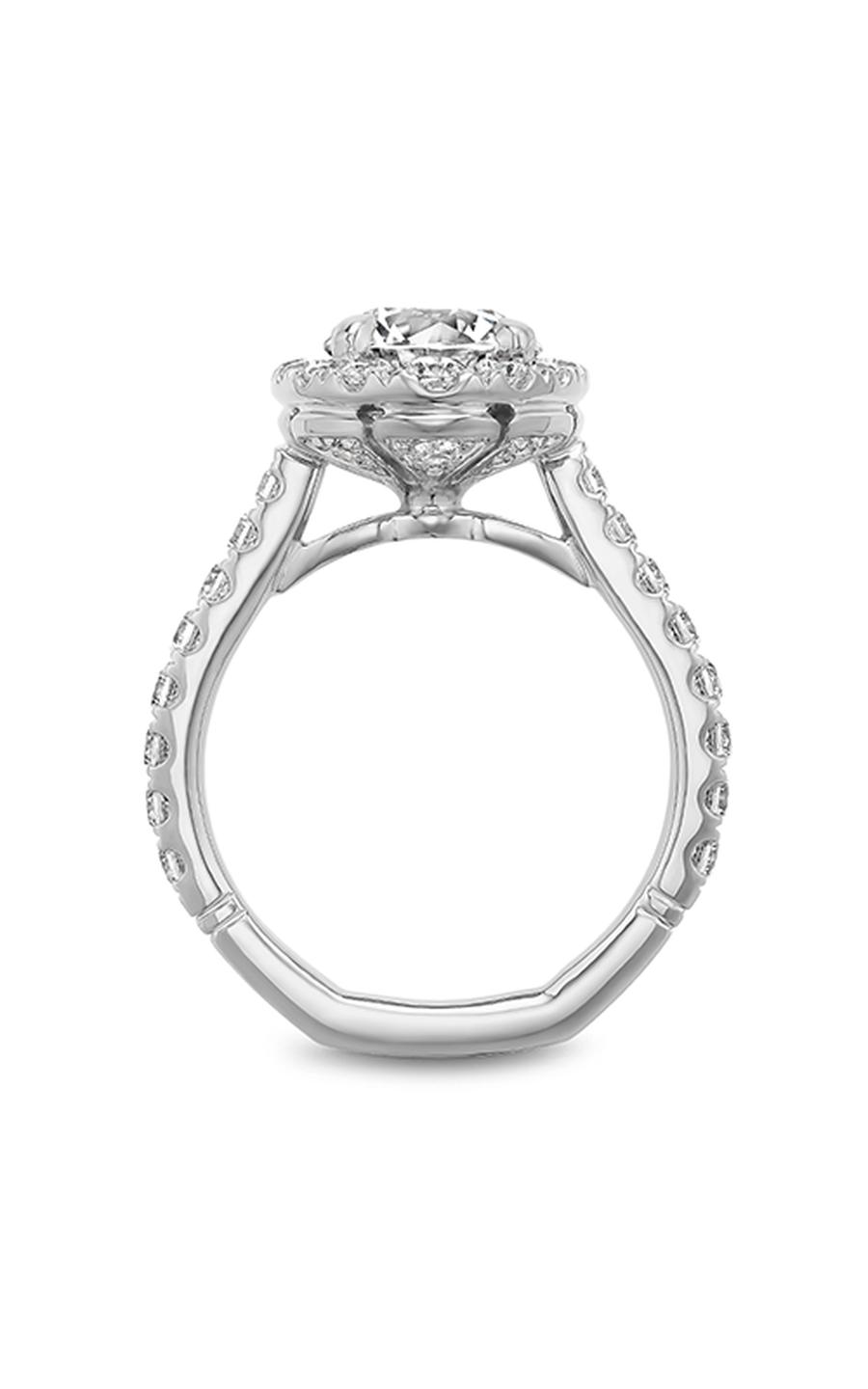 Platinum Atelier Halo Round Engagement Ring
