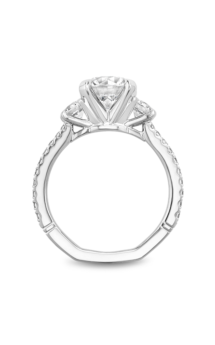 Platinum Atelier Three Stone Round Engagement Ring