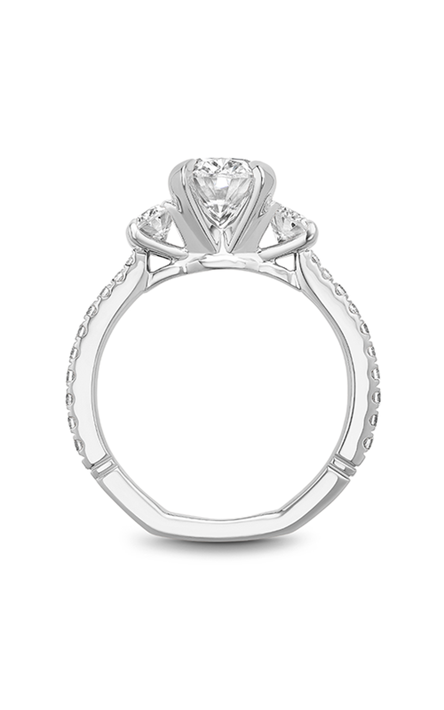 Platinum Atelier Three Stone Oval Engagement Ring