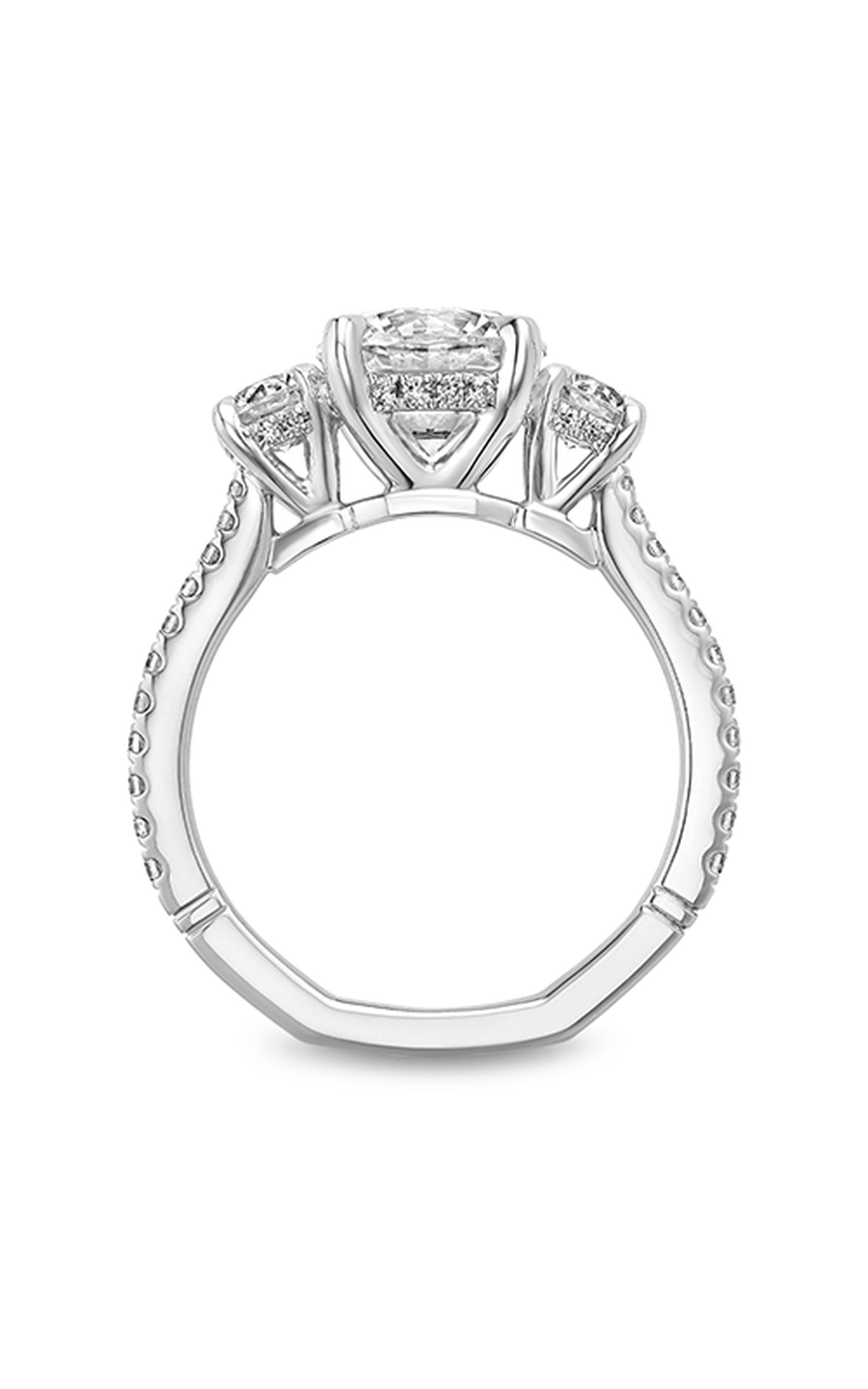 Platinum Atelier Three Stone Round Engagement Ring