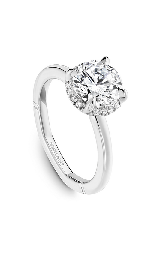 Platinum Atelier Halo Round Engagement Ring