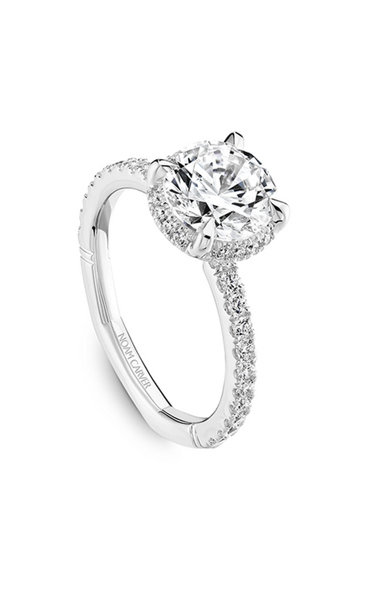 Platinum Atelier Halo Round Engagement Ring