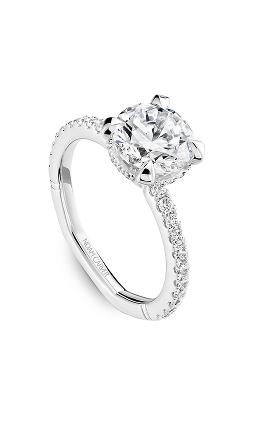 Platinum Atelier Sidestone Round Engagement Ring