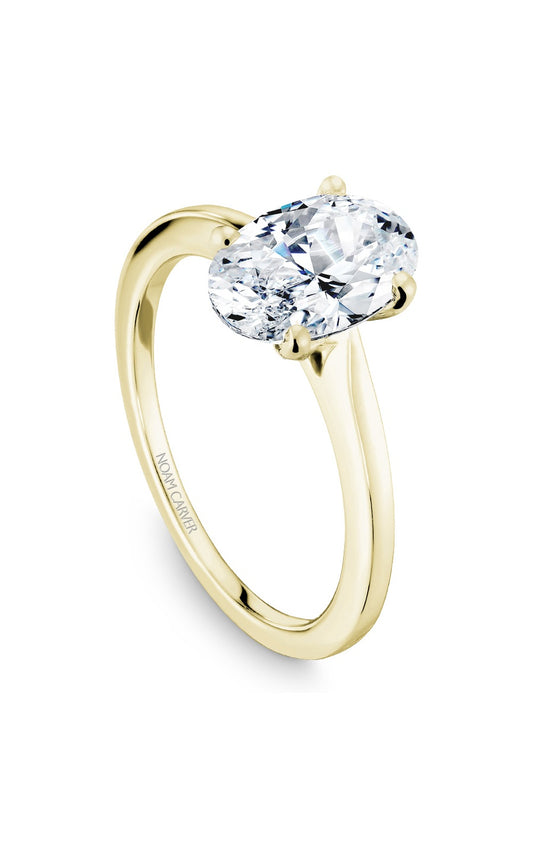 14K Yellow Gold Solitaire Oval Engagement Ring