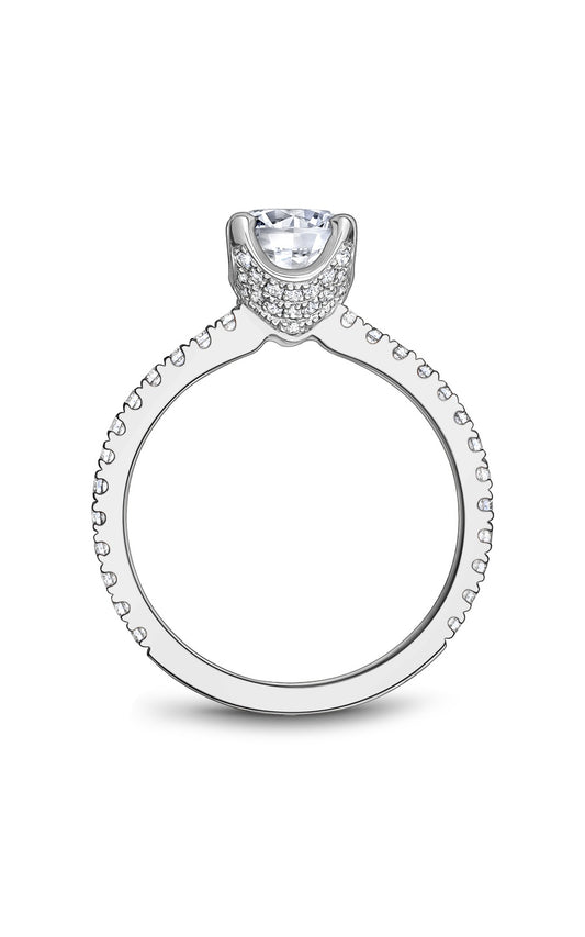 Platinum Sidestone Round Engagement Ring
