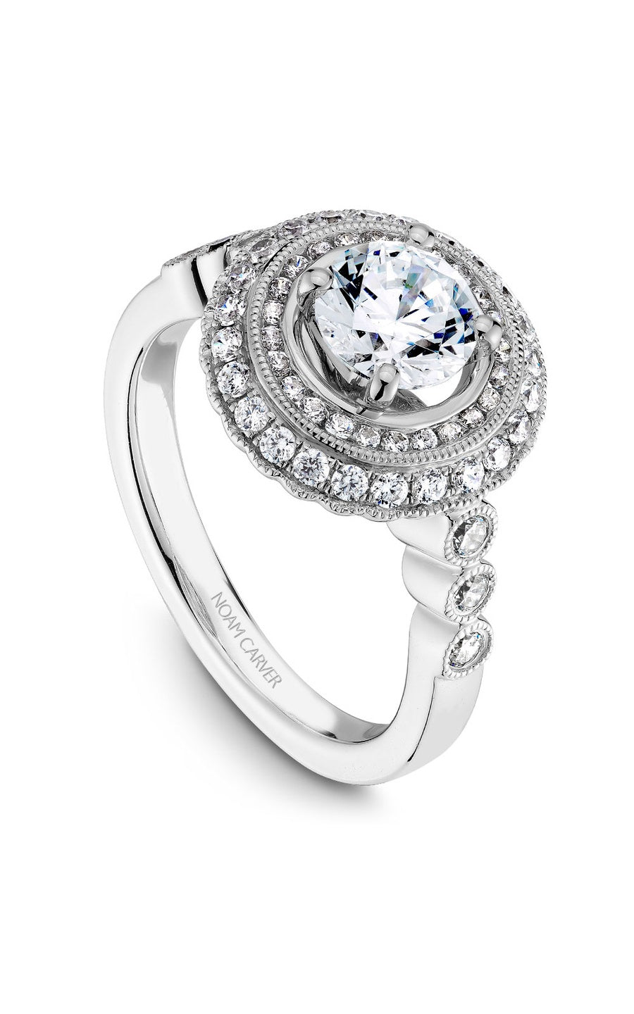 Platinum Halo Round Engagement Ring