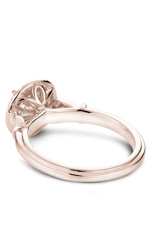18K Rose Gold Halo Round Engagement Ring