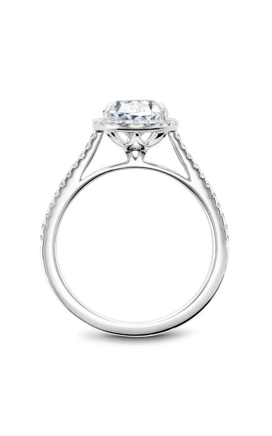 18K White Gold Halo Pear Engagement Ring