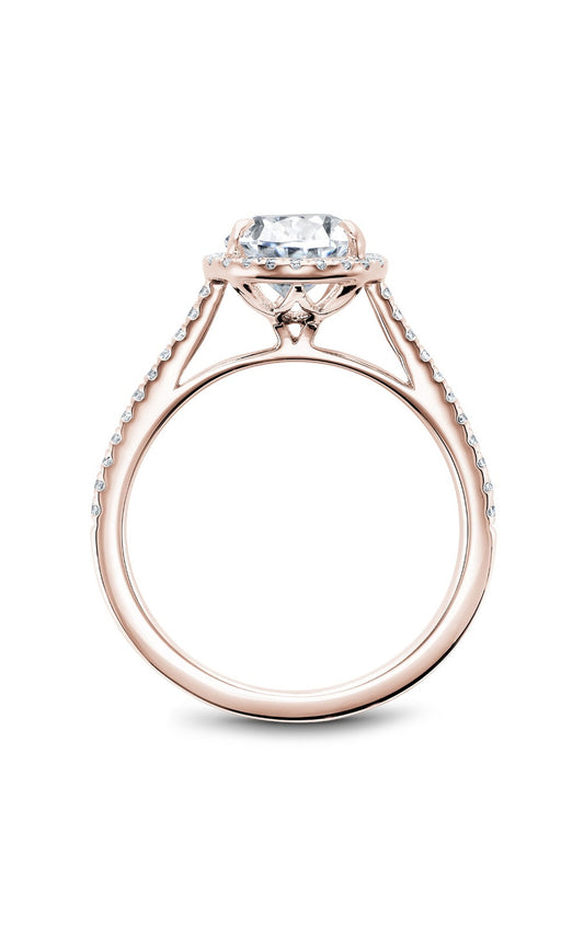 18K Rose Gold Halo Pear Engagement Ring