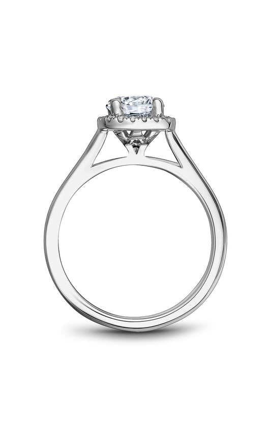18K White Gold Halo Round Engagement Ring