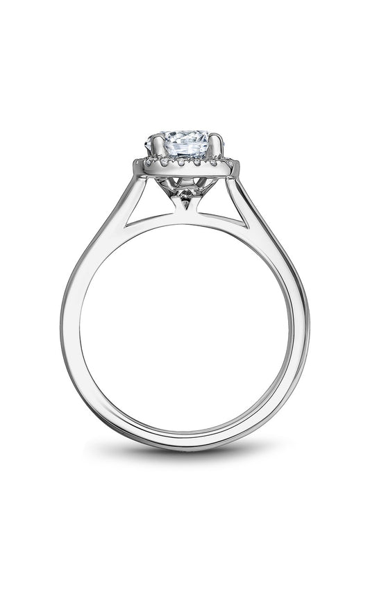 18K White Gold Halo Round Engagement Ring