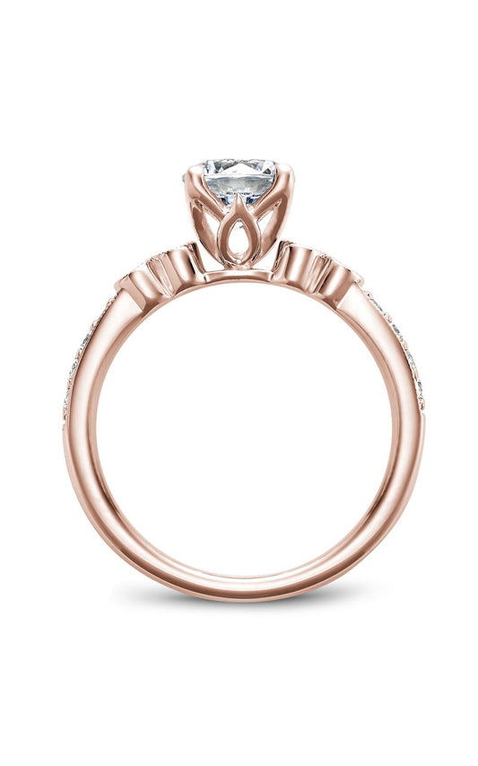 14K Rose Gold Sidestone Round Engagement Ring
