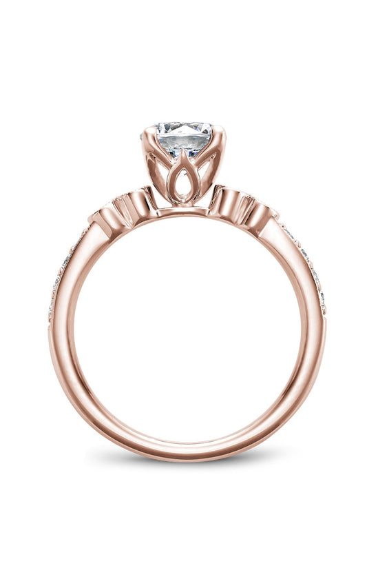 18K Rose Gold Sidestone Round Engagement Ring