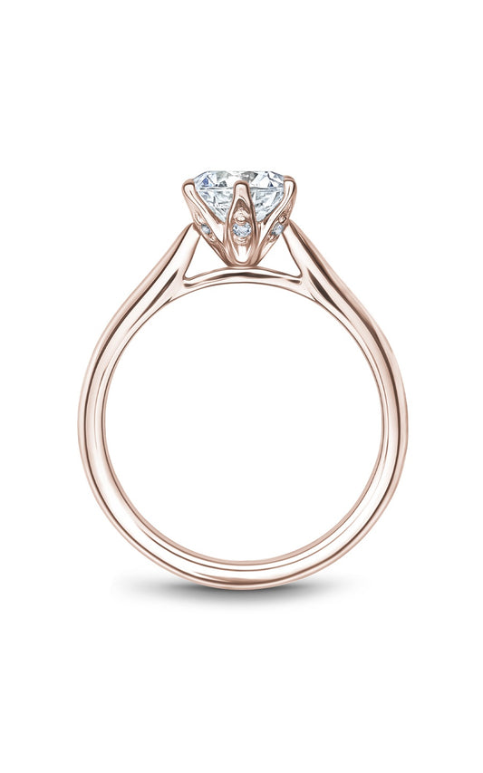 18K Rose Gold Solitaire Round Engagement Ring