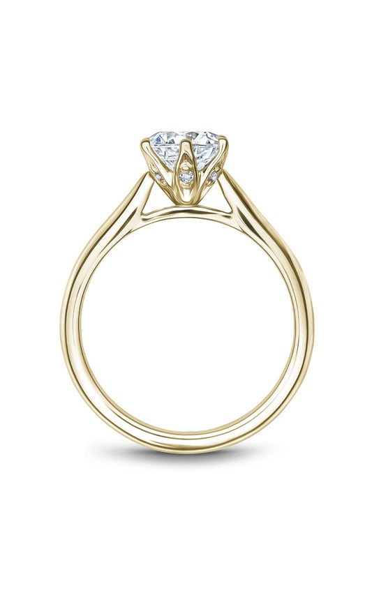 14K Yellow Gold Solitaire Round Engagement Ring