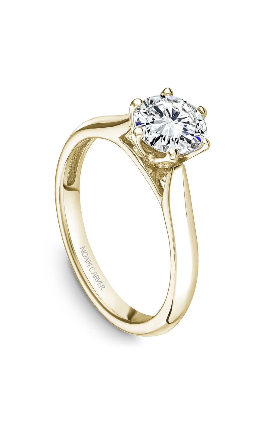 14K Yellow Gold Solitaire Round Engagement Ring