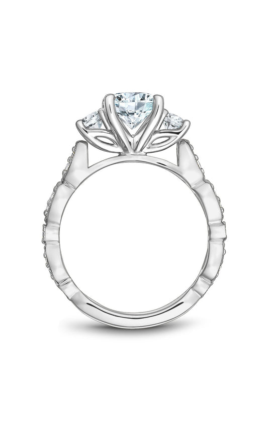 Platinum Three Stone Round Engagement Ring