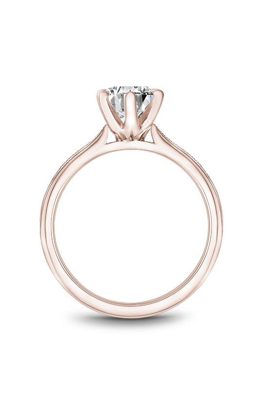 18K Rose Gold Solitaire Round Engagement Ring