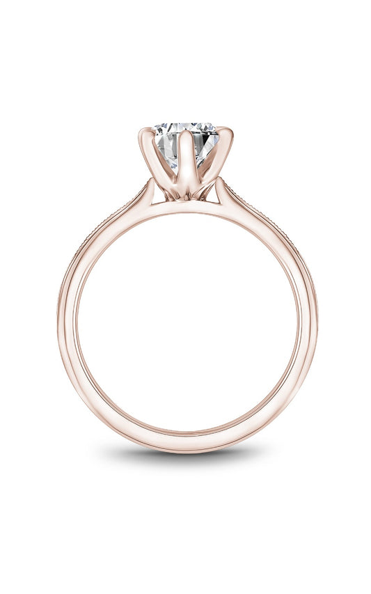 18K Rose Gold Solitaire Round Engagement Ring