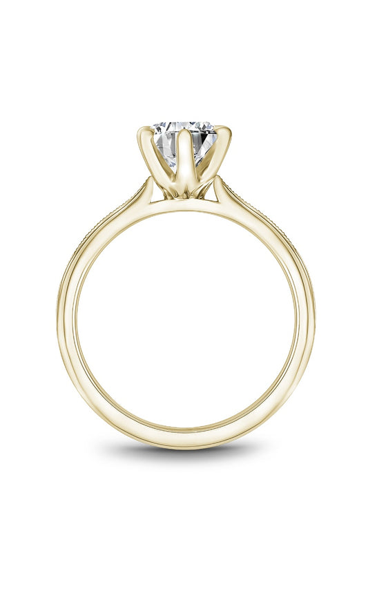 18K Yellow Gold Solitaire Round Engagement Ring