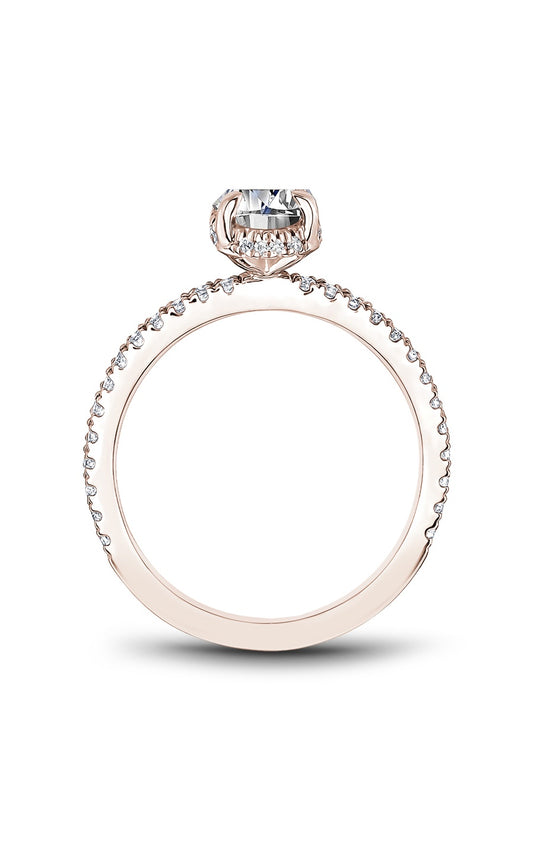 14K Rose Gold Halo Oval Engagement Ring