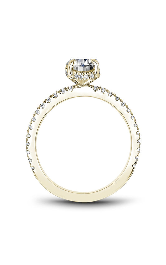 14K Yellow Gold Halo Oval Engagement Ring