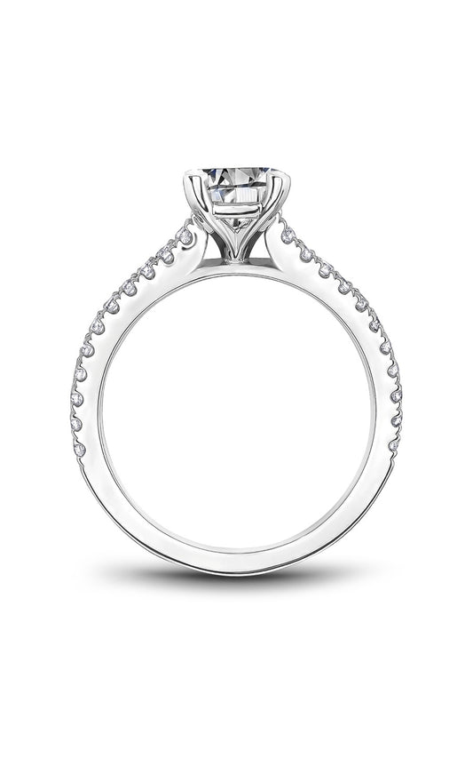 14K White Gold Round Engagement Ring