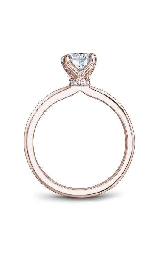 18K Rose Gold Solitaire Round Engagement Ring