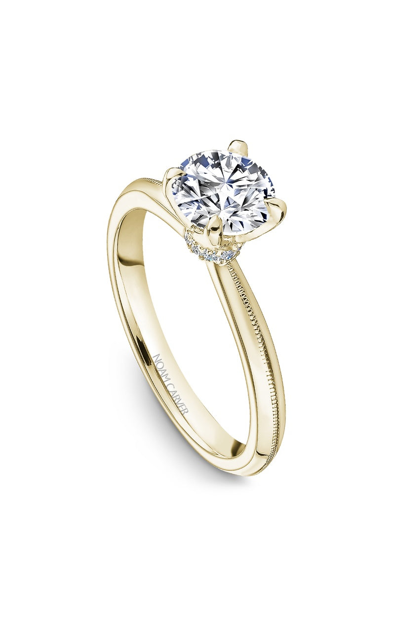 14K Yellow Gold Solitaire Round Engagement Ring