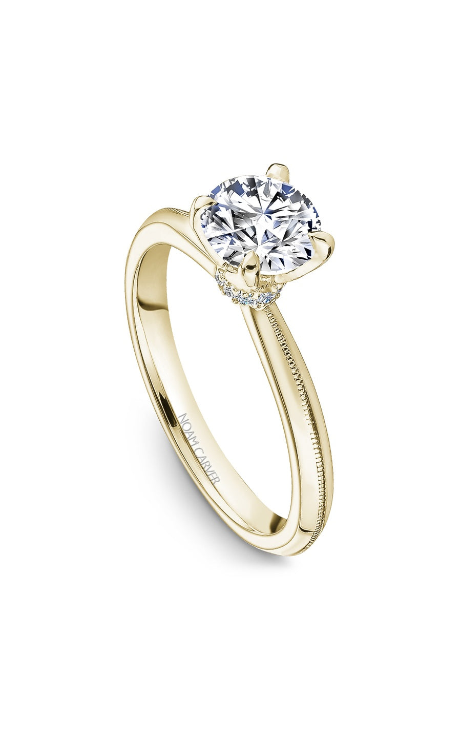 14K Yellow Gold Solitaire Round Engagement Ring