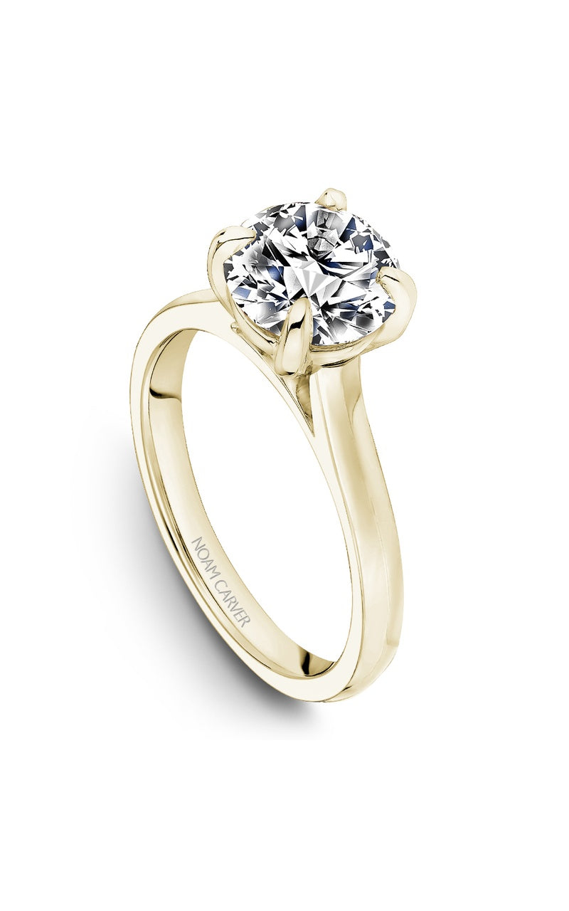 14K Yellow Gold Solitaire Round Engagement Ring