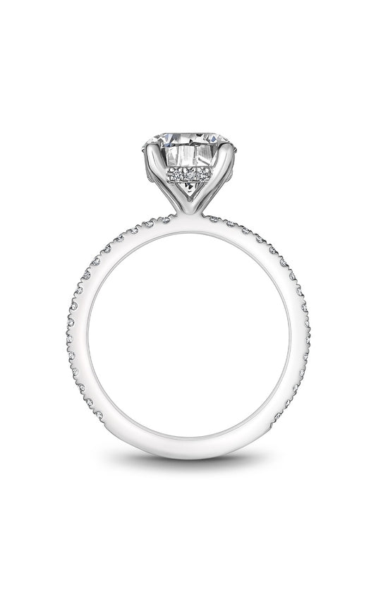 14K White Gold Round Engagement Ring