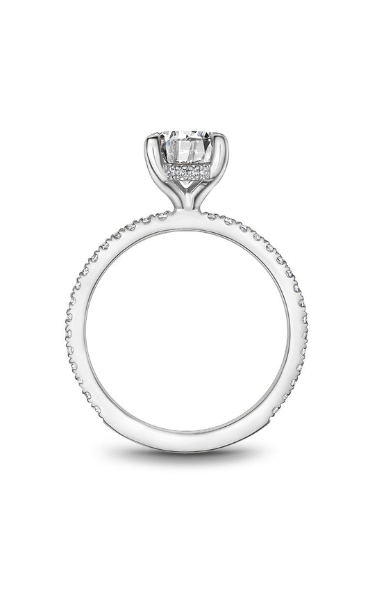 14K White Gold Round Engagement Ring