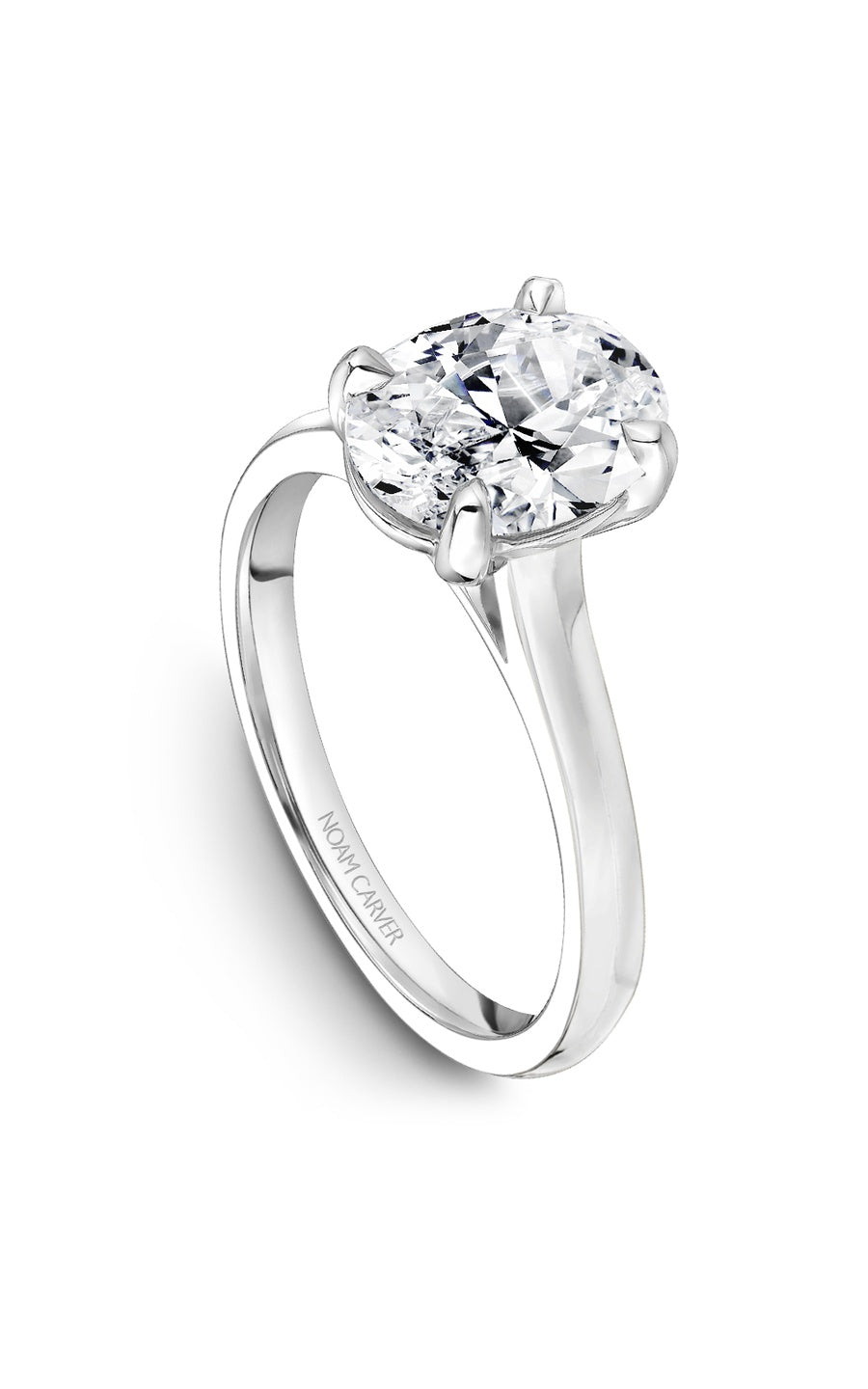 Platinum Solitaire Oval Engagement Ring