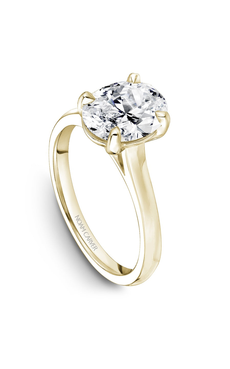 18K Yellow Gold Solitaire Oval Engagement Ring
