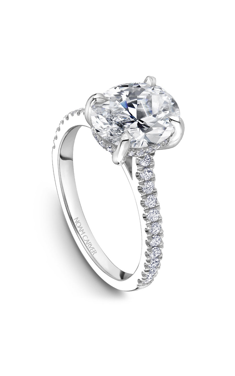 Platinum Sidestone Oval Engagement Ring
