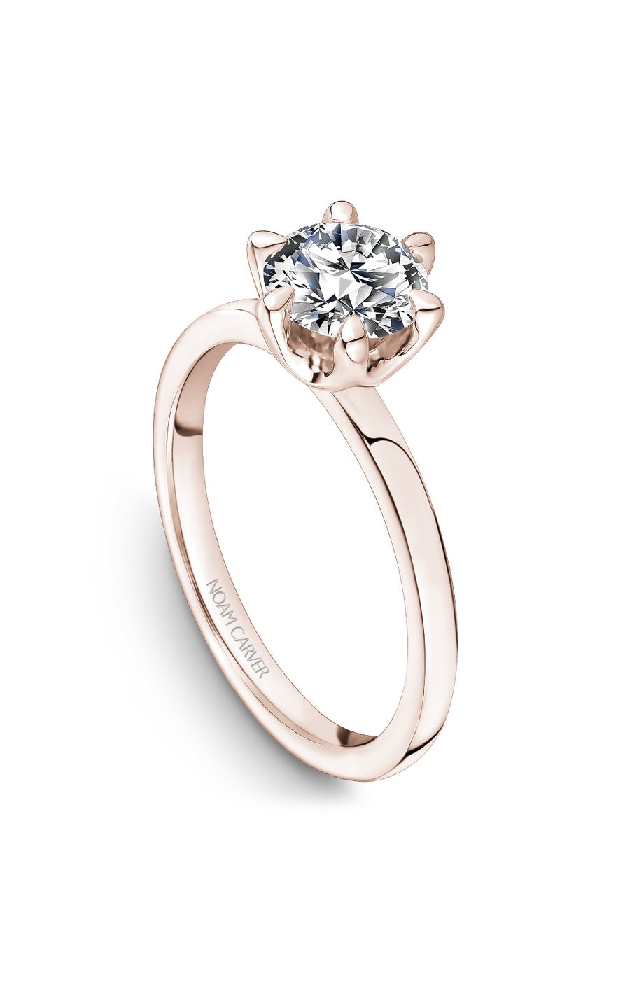 14K Rose Gold Solitaire Round Engagement Ring