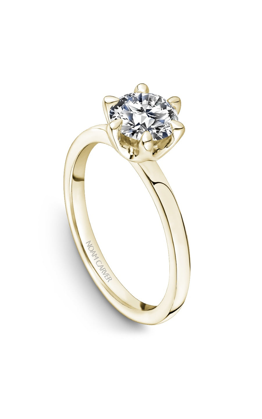 14K Yellow Gold Solitaire Round Engagement Ring