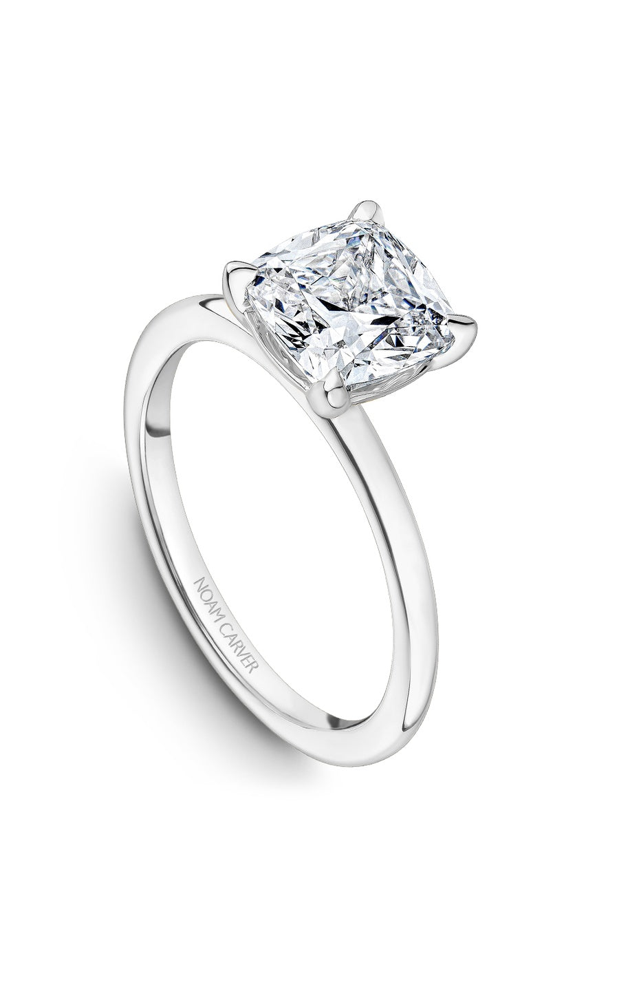 Platinum Solitaire Cushion Engagement Ring